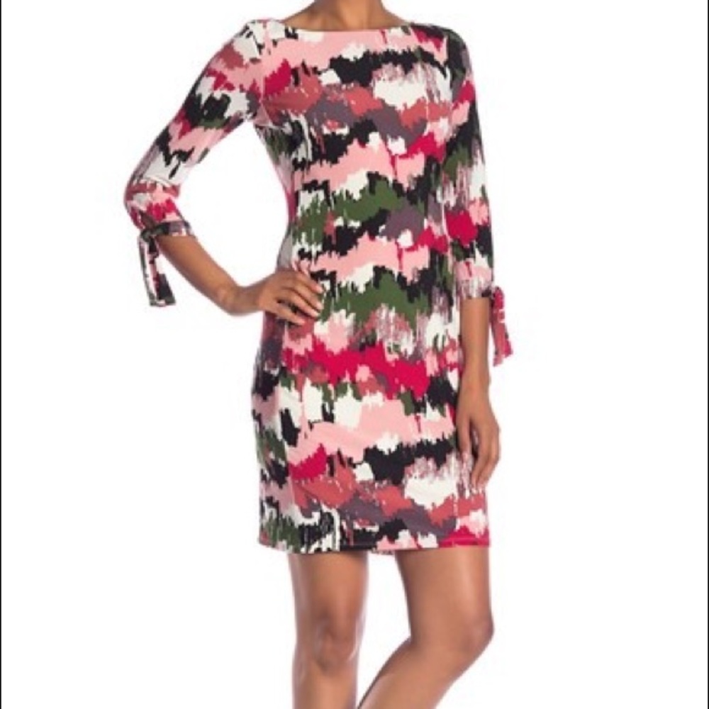 Nine West Printed 3/4 Sleeve Sheath Dress